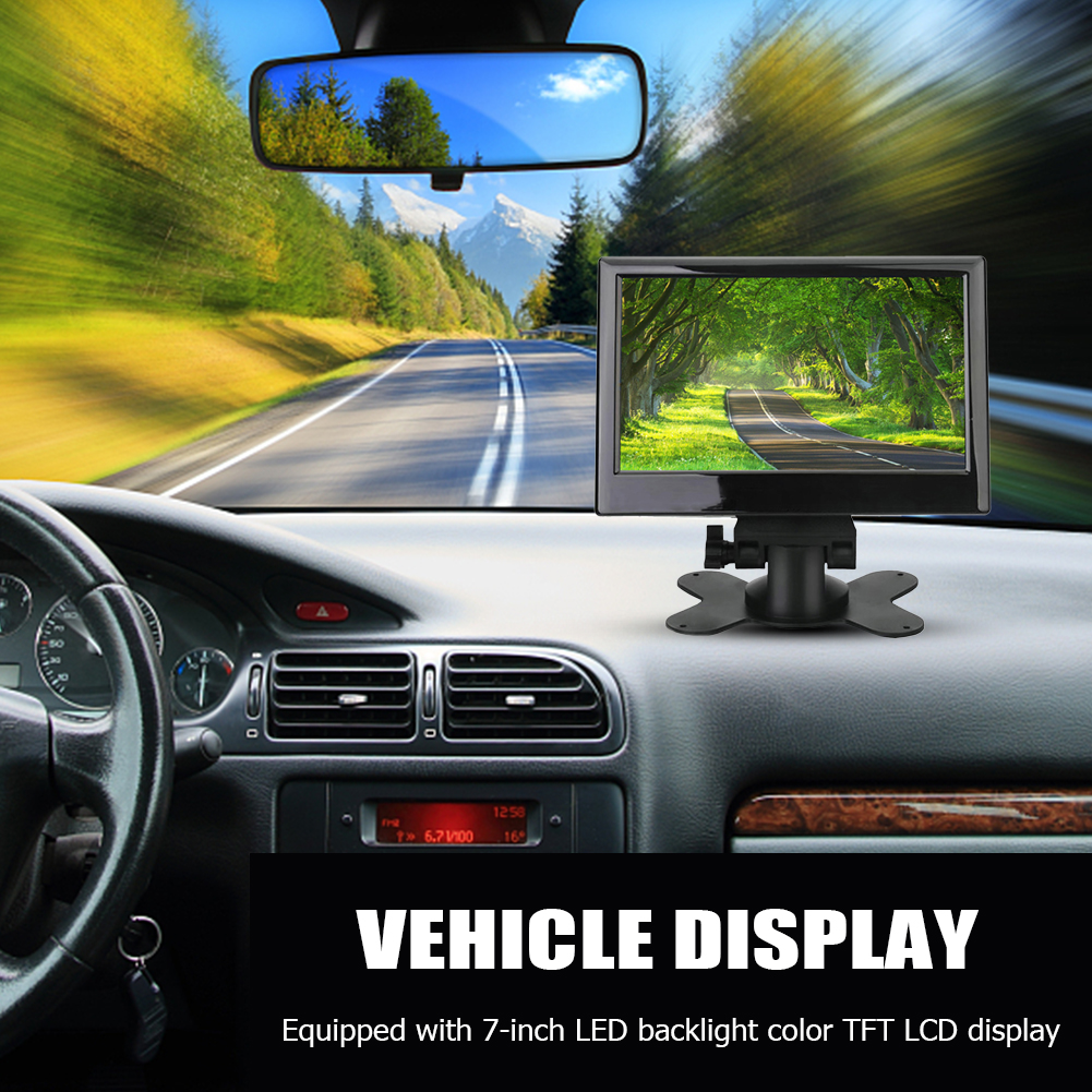 7 Inch for Car Video Monitor TFT LCD Digital 800x480 Screen 2 Way Video Input or Wireless Rrse Rear View Camera Parking C251017