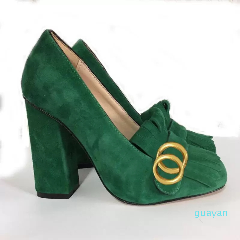 Dress Shoes Pumps Square Toe Chunky Heel Shoes Spring And Autumn Retro