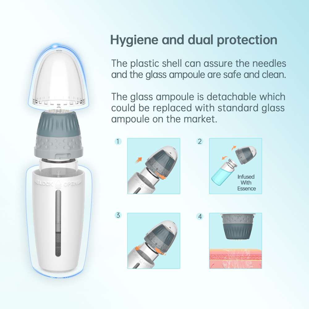 Microneedle Derma Stamp H24 Titanium Adjustable Micro Derma Hydra Needle 10ml Solution For Wrinkle Removal Skin Rejuvenation Size From 0.25mm -1.5mm