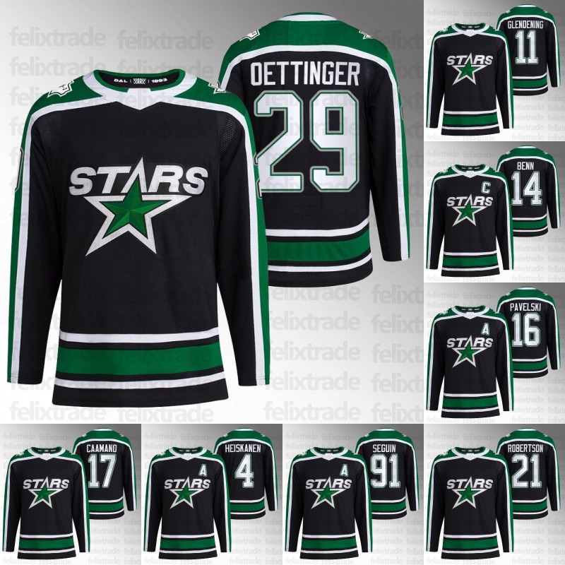 

Dallas 2022 Stars 2022-23 New Reverse Retro jersey Jake Oettinger Tyler Seguin Jason Robertson Nick Caamano Joe Pavelski Jamie Benn Ty Dellandrea Miro Heiskanen, 29 jake oettinger