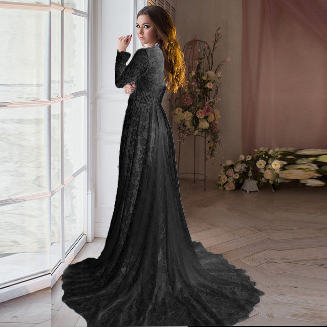 Sexy Summer Beach Lace Wedding Dress 2023 For Bride V-neck Slit Long Sleeves Boho Bridal Gowns Custom Made Vestidos De Noiva