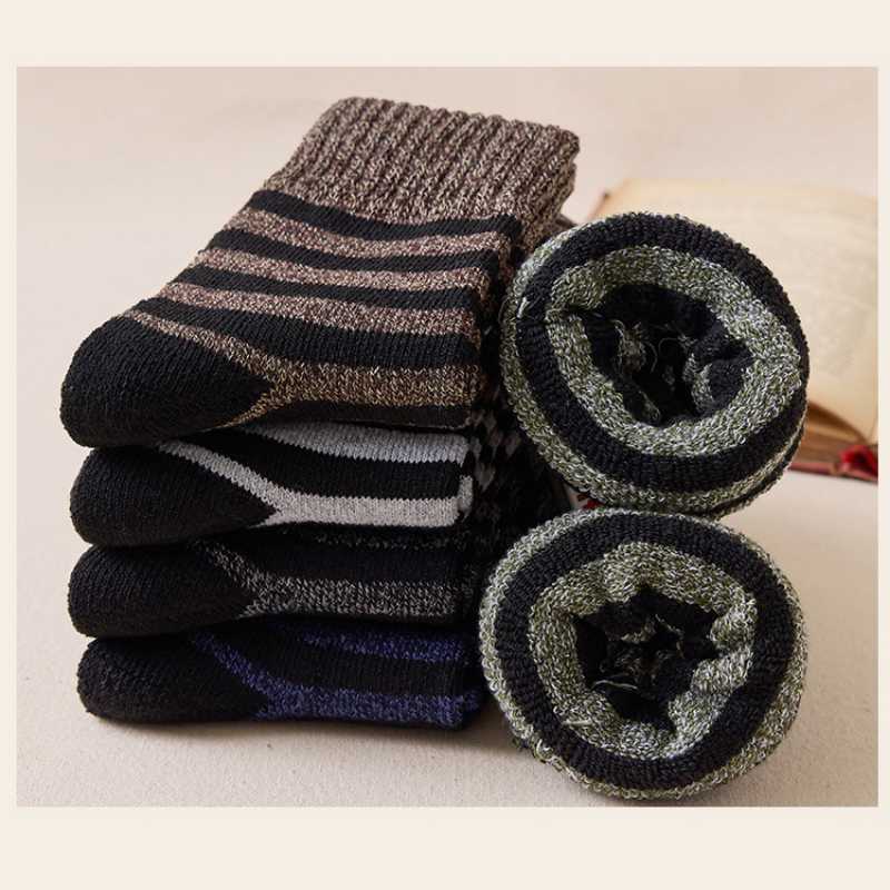 Sports Socks 1-5Pairs/Pack Winter Thick Wool Knitted Innner Flushing Soft Warm Sock Women Men Floor male Mid Tube Stocking Sox L221026