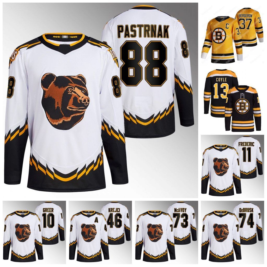 College wear 88 David Pastrnak Bruins 2022-23 Reverse Retro Jersey Patrice Bergeron Trent Frederic A.J. Greer Jake DeBrusk David Krejci Char, Third jersey men: size s-3xl
College wear 88 David Pastrnak Bruins 2022-23 Reverse Retro Jersey Patrice Bergeron Trent Frederic A.J. Greer Jake DeBrusk David Krejci Char, Third jersey men: size s-3xl