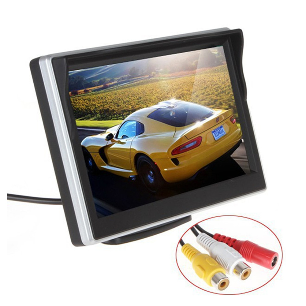 5 inch TFT LCD screen Car Monitor HD800x480 Reversing Parking Monitor with 2 video input Rearview camera optional