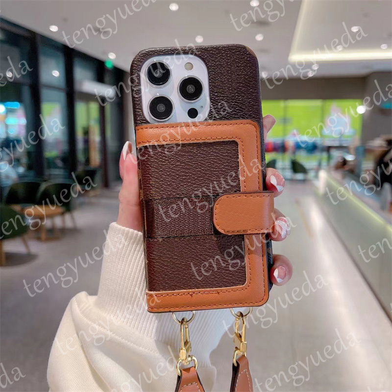 Fashion Designer Phone Cases for iPhone 17 Series 16 16pro 15 14 13 12 11 pro max Leather Card Holder Wallet Cellphone Cover for Samsung S22 S23 S24 S25 ultra