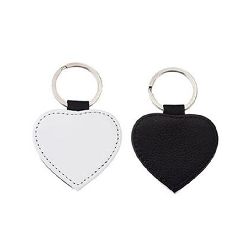 Sublimation Blan PU Leather Keychains for Heat Transfer Printing Christmas Keyring DIY Party Supplies FY3566