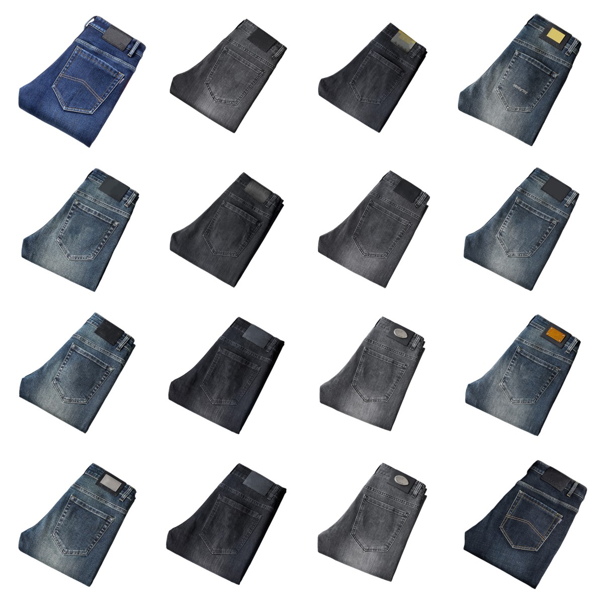 2022 New JEANS Autumn winter Pants pant Men's trousers Stretch close-fitting jeans cotton slacks washed straight business casual