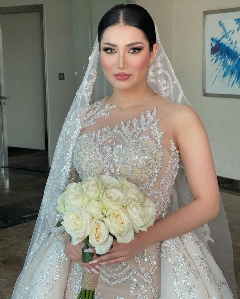 Sparkly Beads Mermaid Wedding Dress Sexy Sheer Jewel Neck Saudi Arabic Wedding Dresses With Detachable Train