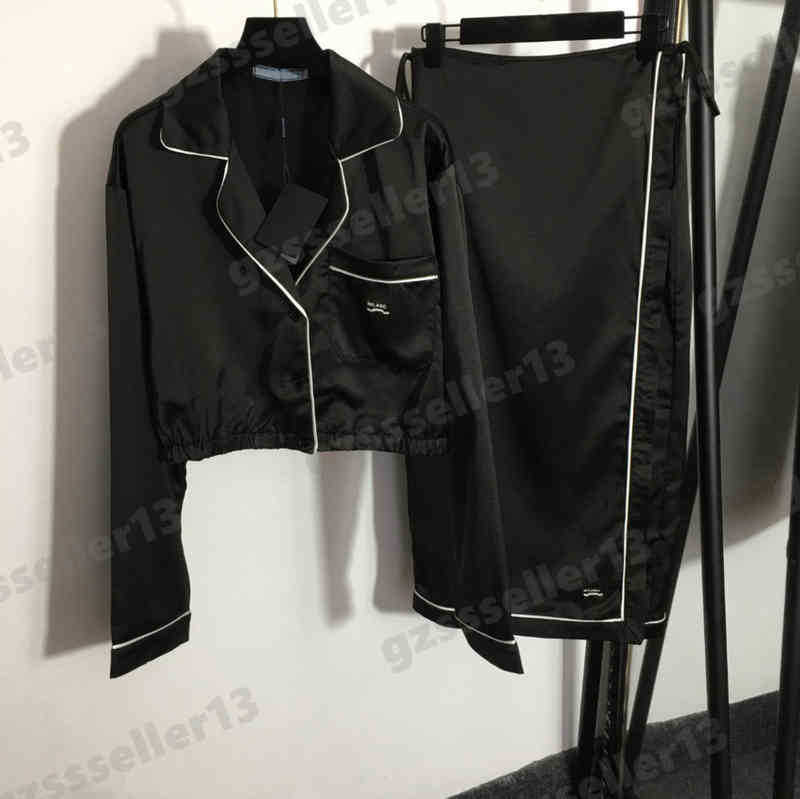 Fashion Women Two Piece Dresses Pd Luxury Designer Suit Classic Brand Black Cropped Shirt High Waist Skirt Two Piece Sets 0912
Fashion Women Two Piece Dresses Pd Luxury Designer Suit Classic Brand Black Cropped Shirt High Waist Skirt Two Piece Sets 0912