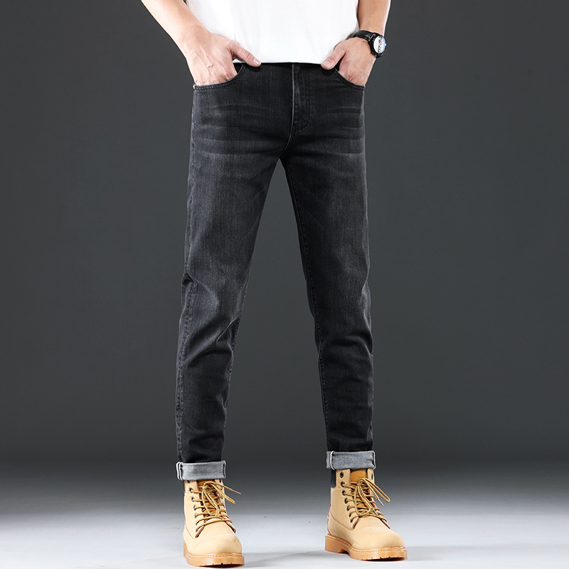 2022 New JEANS Autumn winter Pants pant Men's trousers Stretch close-fitting jeans cotton slacks washed straight business casual