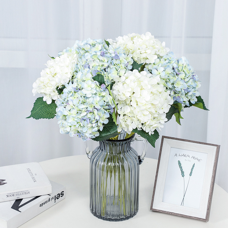 Wedding decorations Flowers 55cm Artificial Hydrangea Flower Head Fake Silk Single Real Touch Hydrangeas 15 Colors for Centerpieces Home Decorative