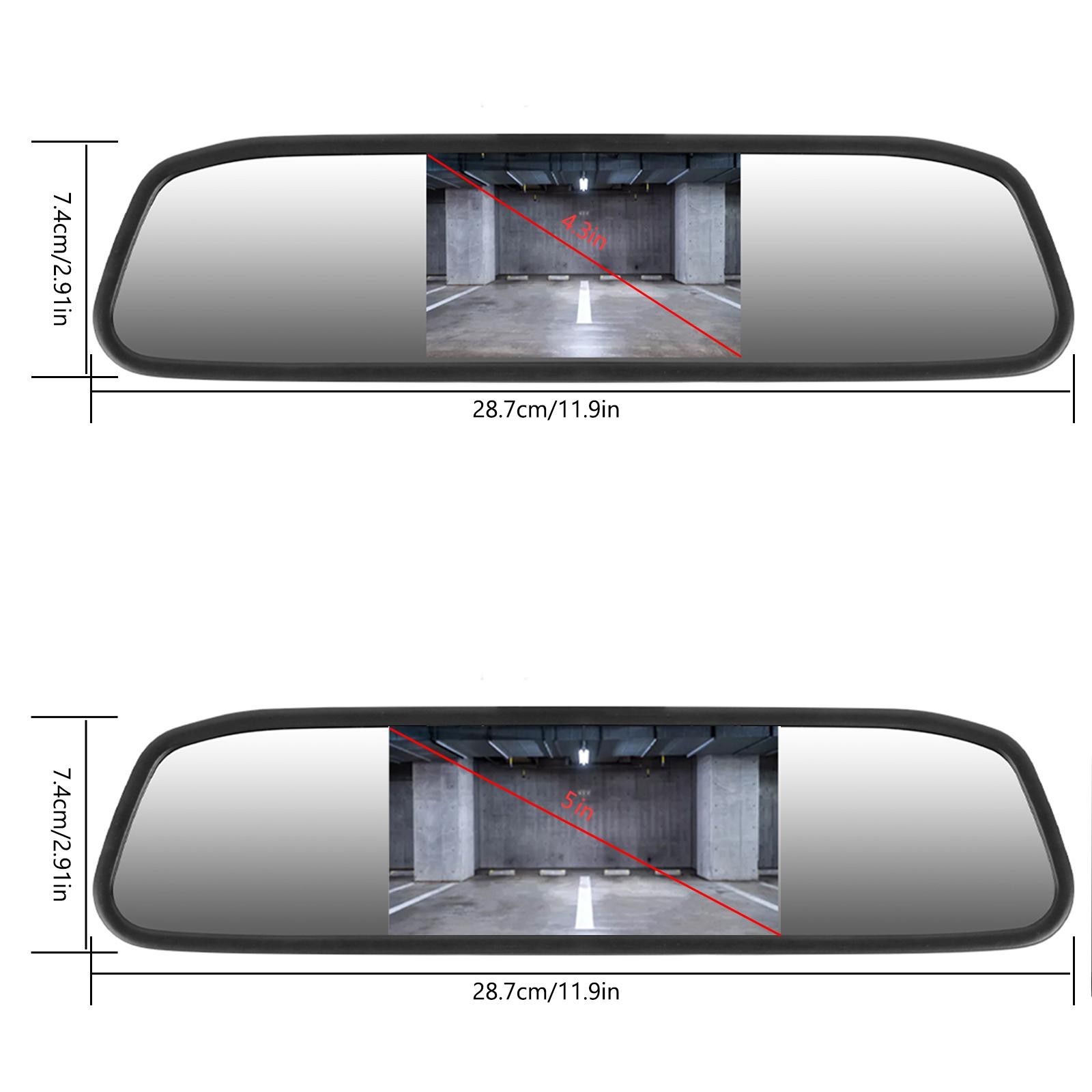 Car HD Video Auto Parking Monitor 8 LED Night Vision CCD Rear View Camera 4.3" 5" TFT LCD Car Rearview Mirror