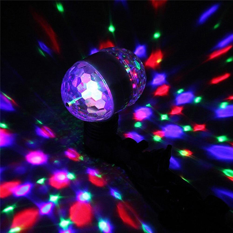 E27 B22 6W LED Effects Double Head RGB LED Bulb Magic Crystal Ball Stage Lights Colorful Auto Rotating Disco Light