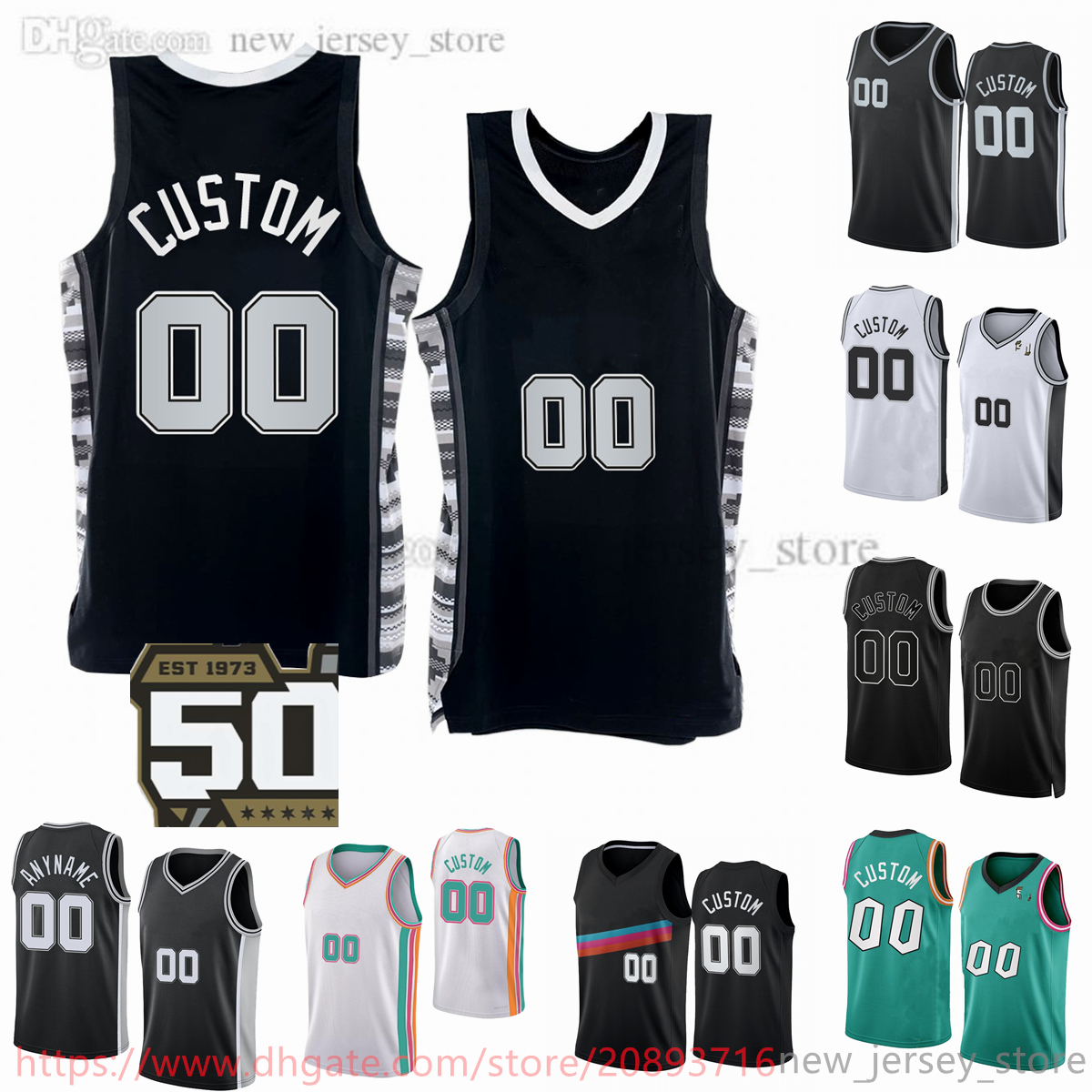 50th Anniversary 2022-23 New Printed Basketball Jerseys Custom 24 Devin Vassell 11 Joshua Primo 35 Romeo Langford 3 Keldon Johnson 33 Tre Jones 31 Keita Bates-Diop, Printed (with team logo)
50th Anniversary 2022-23 New Printed Basketball Jerseys Custom 24 Devin Vassell 11 Joshua Primo 35 Romeo Langford 3 Keldon Johnson 33 Tre Jones 31 Keita Bates-Diop, Printed (with team logo)