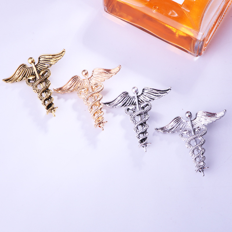 S3277 Fashion Jewelry Pins Vintage Star of Life Medical Logo Brooch For Man Woman Angel Wing Snakes Brooches