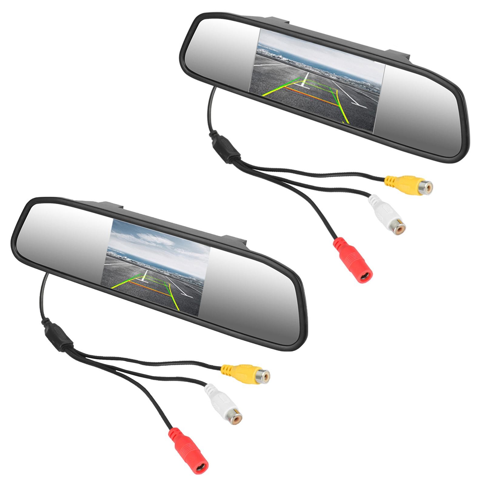 Car HD Video Auto Parking Monitor 8 LED Night Vision CCD Rear View Camera 4.3" 5" TFT LCD Car Rearview Mirror