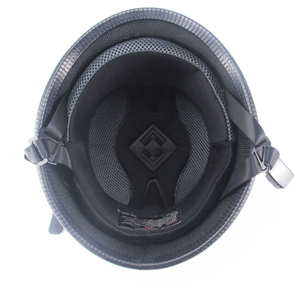 Cycling Helmets 1X M/L/XL Vintage Motorcyc Cruiser Helmet Half Face German Helmet Motorcyc Helmet Bright Black Car-styling DOT L221014