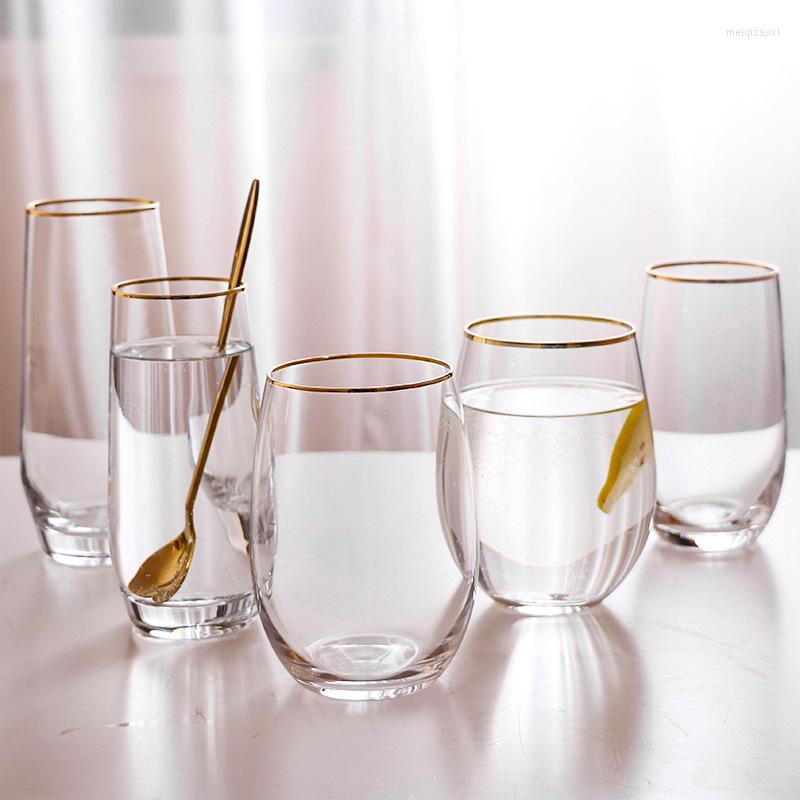 Wine Glasses Large Clear Juice Cups Transparent Glass With Gold Rim Crystal Lead-free Drinkware Thicken Bottom Water Cup
Wine Glasses Large Clear Juice Cups Transparent Glass With Gold Rim Crystal Lead-free Drinkware Thicken Bottom Water Cup