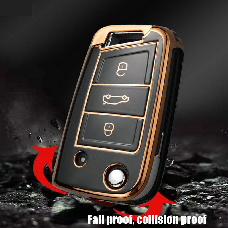1000 pcs Car Flip Key Case Cover Accessories Shell For VW Volkswagen Skoda SEAT Golf Polo