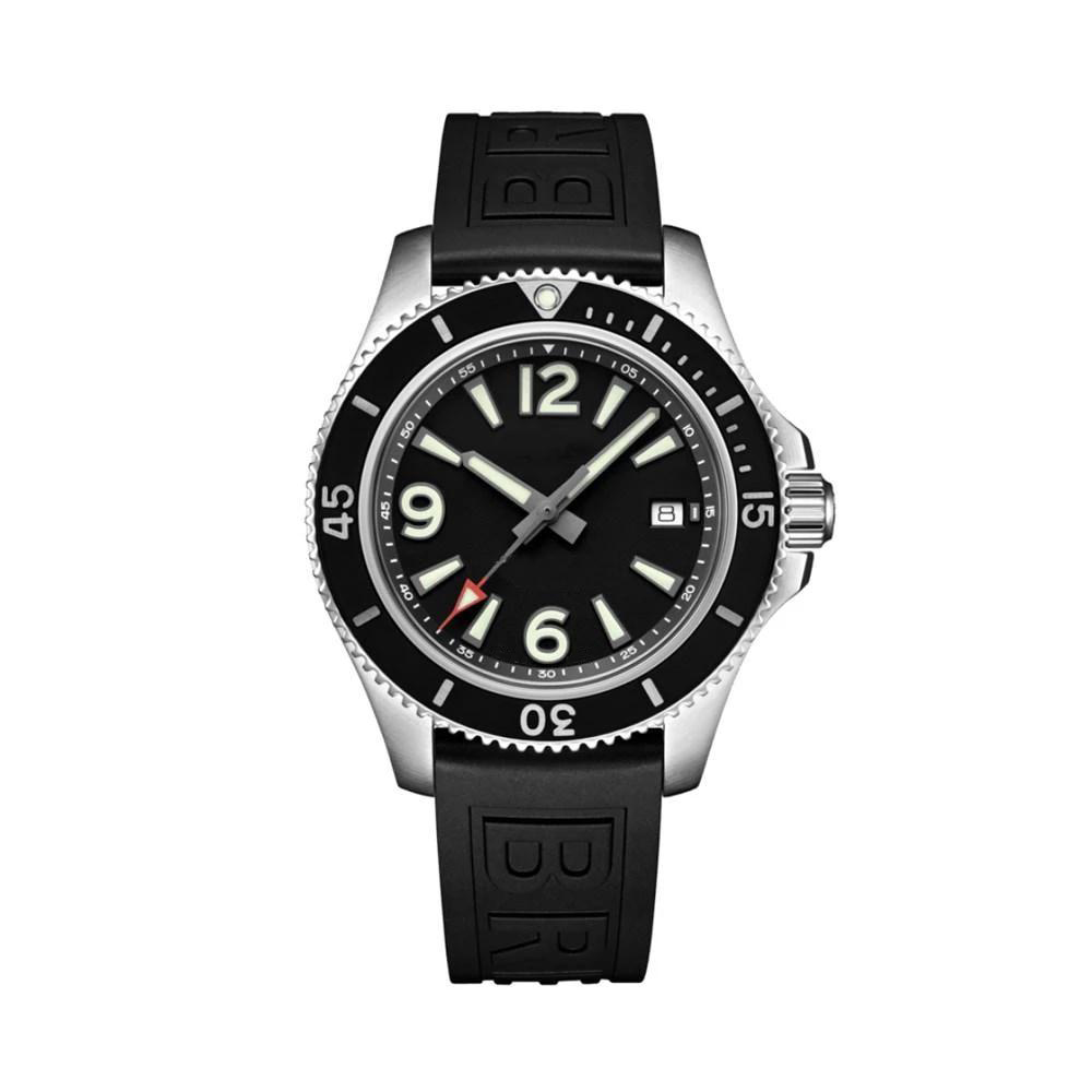 Luxury Designer Mens Watch Rotatable Bezel Black Blue Rubber Stainless Steel Sapphire Glass Automatic Mechanical Movement Watches
Luxury Designer Mens Watch Rotatable Bezel Black Blue Rubber Stainless Steel Sapphire Glass Automatic Mechanical Movement Watches