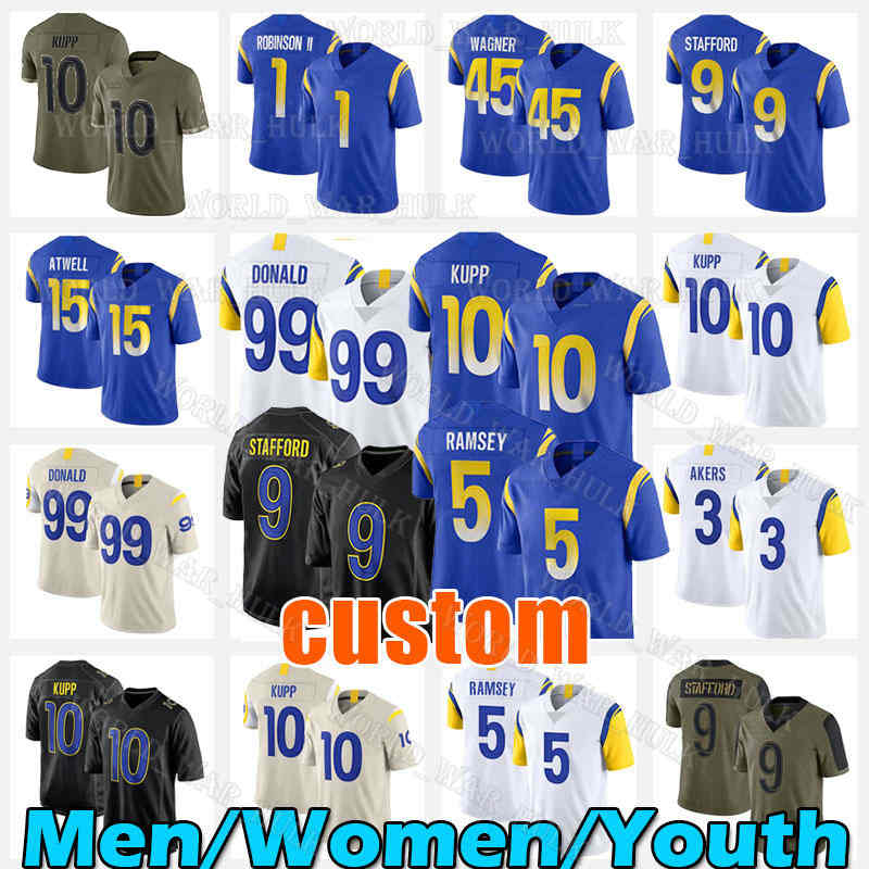 10 Cooper Kupp Football Jersey Aaron Donald 9 Matthew Stafford Jalen Ramsey 1 Allen Robinson II Ernest Jones Bobby Wagner Van Jefferson Rams Cam Akers Tyler Higbee Gay, Women (g y)
10 Cooper Kupp Football Jersey Aaron Donald 9 Matthew Stafford Jalen Ramsey 1 Allen Robinson II Ernest Jones Bobby Wagner Van Jefferson Rams Cam Akers Tyler Higbee Gay, Women (g y)
