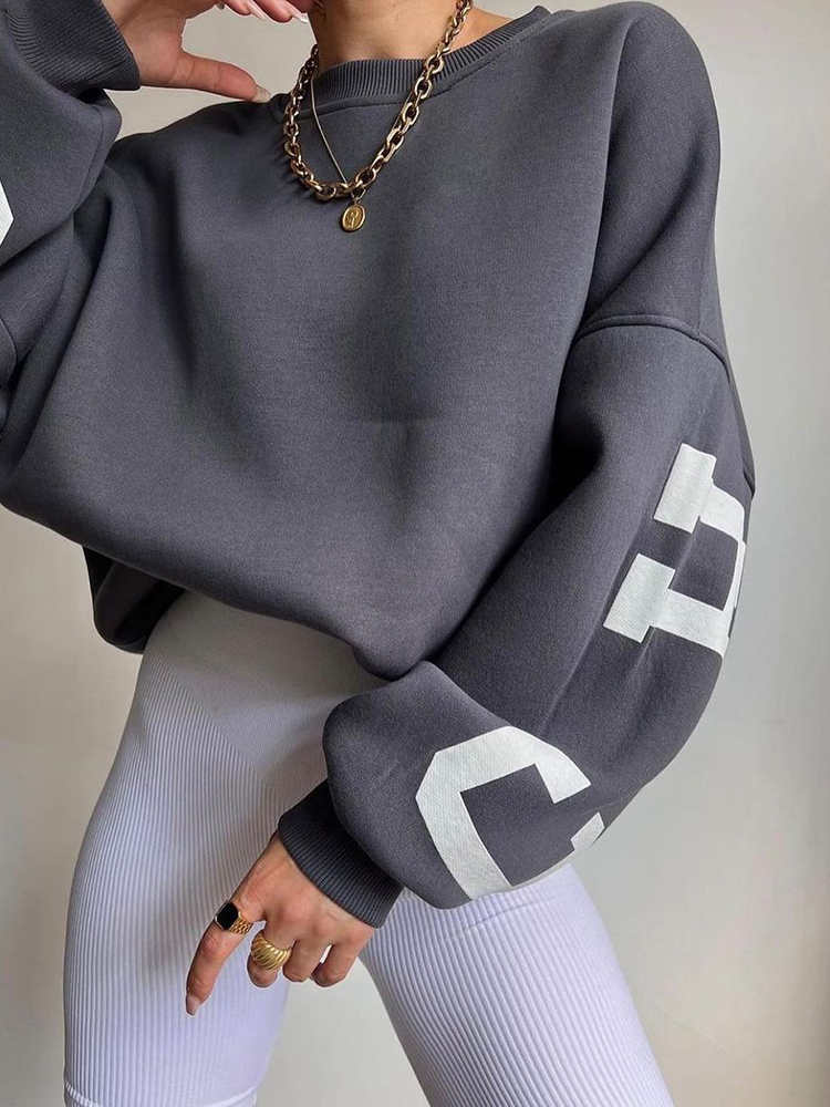 2024 New Women's Hoodie Designer Women's Sportswear Letter Printed Thick Casual Long Sleeve Round Neck Autumn/Winter Hoodie