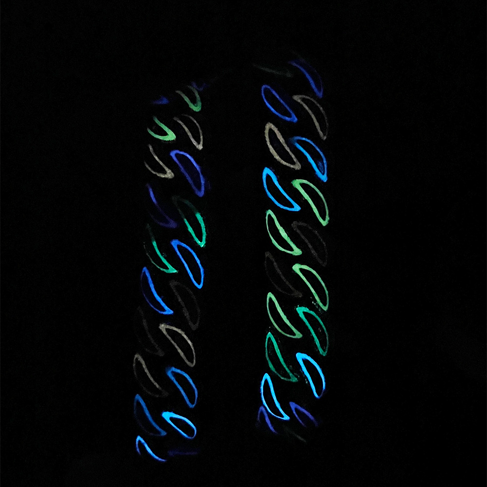 20mm Hip Hop Seven Colored Glow in the Dark Tennis Cuban Chain Bling Zircon Diamond Mens Rap Jewelry