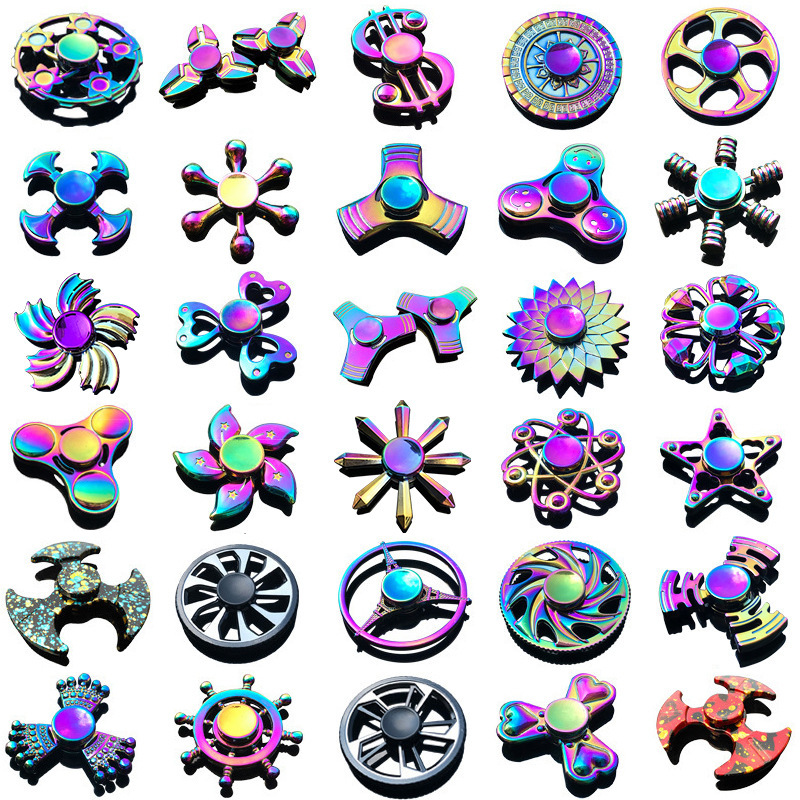 120 types In stock Fidget spinner toys Rainbow hand spinners Tri-Fidget Metal Gyro Dragon wings eye finger spinning top handspinner with box