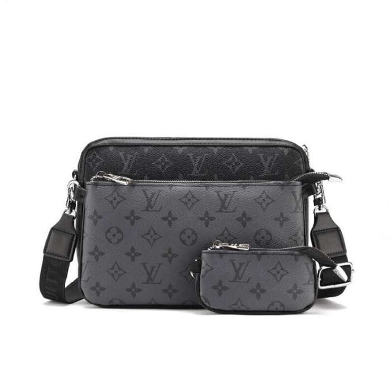 Brand Trio Messenger Bag Leather Men Crossbody Shoulder Bags Luxury Designer Double-Sided Color 3pcs Wallet Purse YSL louis LV vuitton Gucci, Black /gray flowers
Brand Trio Messenger Bag Leather Men Crossbody Shoulder Bags Luxury Designer Double-Sided Color 3pcs Wallet Purse YSL louis LV vuitton Gucci, Black /gray flowers