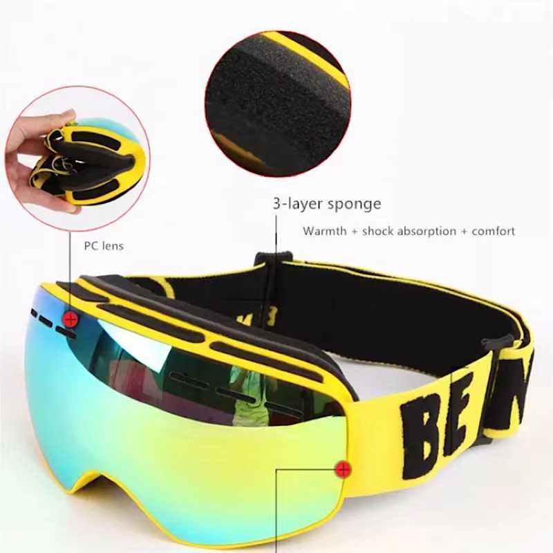 Ski Goggles New Adult/Children Goggs Doub Layers UV400 Anti-fog Big Mask ing Snow Men Women Snowboard L221022