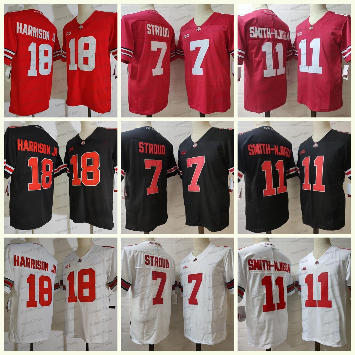 Ohio State Buckeyes Football Jersey 18 Marvin Harrison Jr. 11 Smith-Njicba 7 C.J. Stroud Red White Black Mens Jerseys Stitched Rose Patch, Men jersey
Ohio State Buckeyes Football Jersey 18 Marvin Harrison Jr. 11 Smith-Njicba 7 C.J. Stroud Red White Black Mens Jerseys Stitched Rose Patch, Men jersey