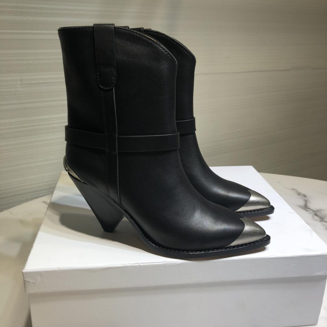 Classic Isabel Boots Marant Lamsy Black Genuine Real Leather Ankle Boots Metal Toe Western Style
Classic Isabel Boots Marant Lamsy Black Genuine Real Leather Ankle Boots Metal Toe Western Style