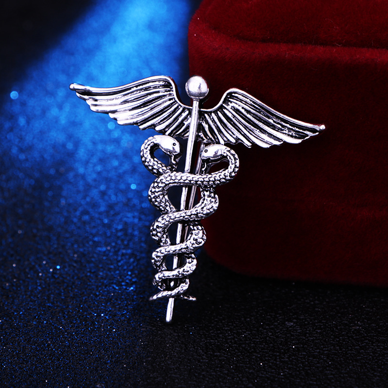 S3277 Fashion Jewelry Pins Vintage Star of Life Medical Logo Brooch For Man Woman Angel Wing Snakes Brooches