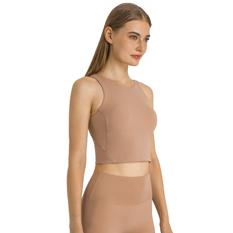 L219 Slim Fit Yoga Bras Elastic U back Sports Bra Breathable Tank Tops Women Vest High Neck Bra with Removable Cups, Rose brown
L219 Slim Fit Yoga Bras Elastic U back Sports Bra Breathable Tank Tops Women Vest High Neck Bra with Removable Cups, Rose brown