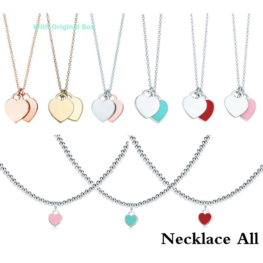 NEW 100% 925 Sterling Silver Necklace Pendant Heart Beaded Chain Gold 18K Luxurious For Women Fashion Jewelry Original Gifts blue box
NEW 100% 925 Sterling Silver Necklace Pendant Heart Beaded Chain Gold 18K Luxurious For Women Fashion Jewelry Original Gifts blue box