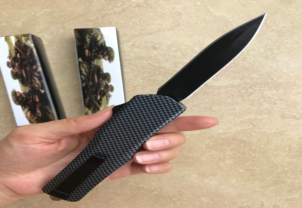 whole Carbon fiber patterns automatic knife 4 kinds of styles lightweight shank sturdy spring black blade tactical folding k3616971
whole Carbon fiber patterns automatic knife 4 kinds of styles lightweight shank sturdy spring black blade tactical folding k3616971
