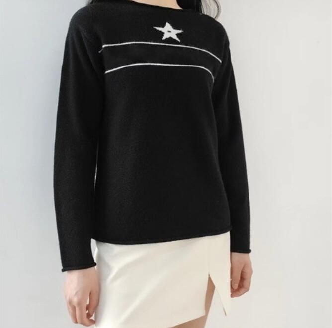 Harajuku Star Print Kintted Sweater Women Autumn Round Neck Slim Long Sleeves Sweaters, Black
Harajuku Star Print Kintted Sweater Women Autumn Round Neck Slim Long Sleeves Sweaters, Black