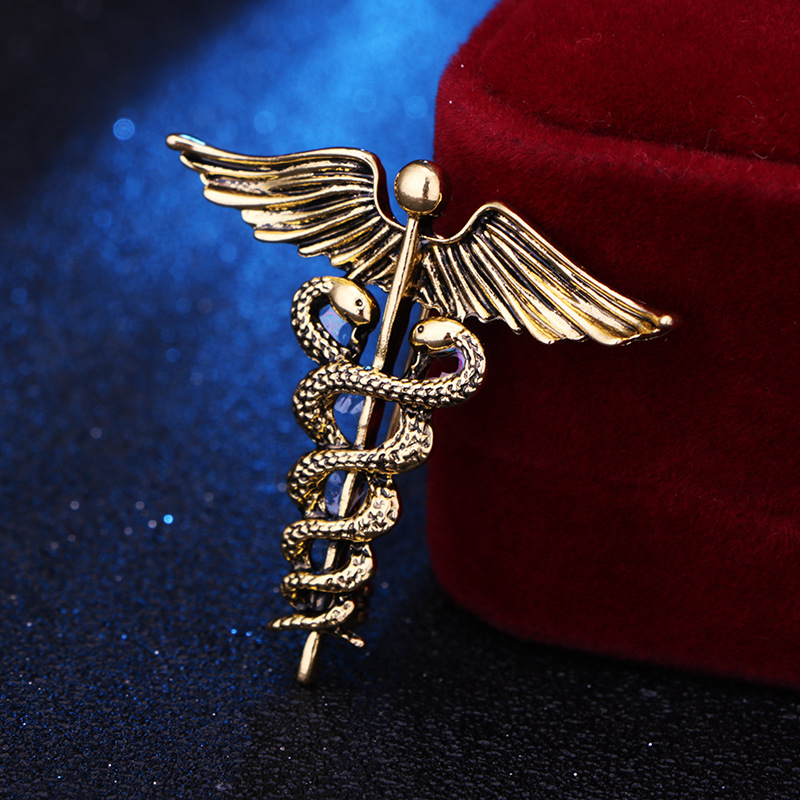 S3277 Fashion Jewelry Pins Vintage Star of Life Medical Logo Brooch For Man Woman Angel Wing Snakes Brooches