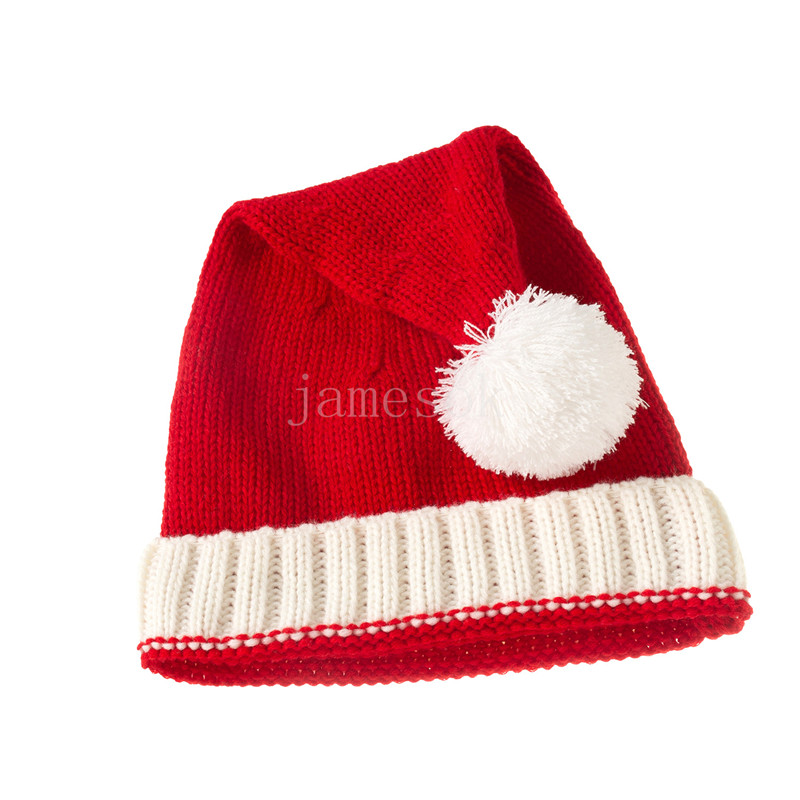 Winter Hairball Parent-child Knitted Hats Party Favor red Mother Baby woolen yarn hat Winters keep warm knitting cap DE863