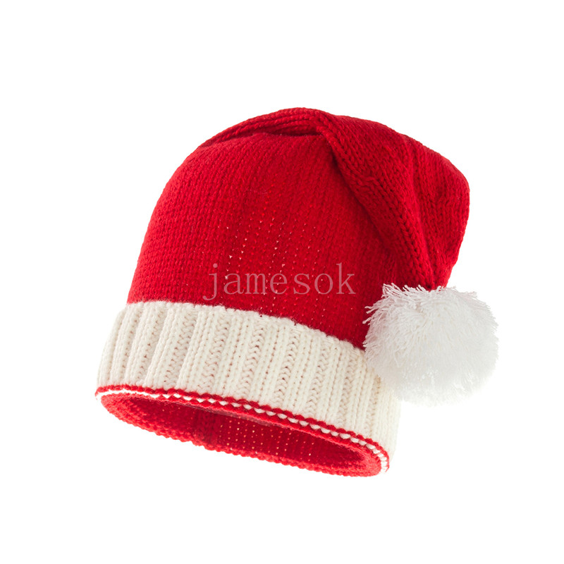 Winter Hairball Parent-child Knitted Hats Party Favor red Mother Baby woolen yarn hat Winters keep warm knitting cap DE863