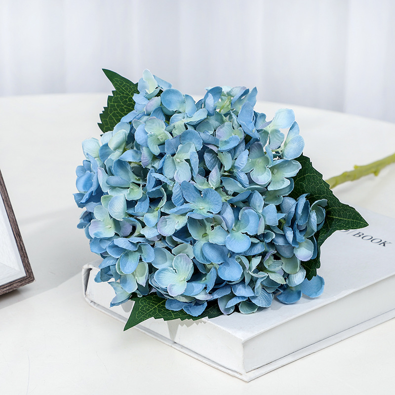 Wedding decorations Flowers 55cm Artificial Hydrangea Flower Head Fake Silk Single Real Touch Hydrangeas 15 Colors for Centerpieces Home Decorative