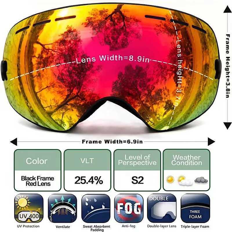 Ski Goggles New Adult/Children Goggs Doub Layers UV400 Anti-fog Big Mask ing Snow Men Women Snowboard L221022