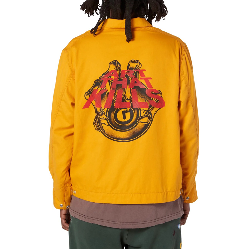 22fw USA Eyeball Skull Hand Zipper Coat Autumn Winter Coach Jacket Men Women High Street Wind Proof Emblem Patchwork Outerwear, Yellow
22fw USA Eyeball Skull Hand Zipper Coat Autumn Winter Coach Jacket Men Women High Street Wind Proof Emblem Patchwork Outerwear, Yellow