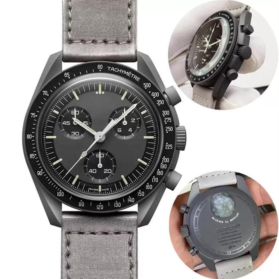 Bioceramic Moonswatch Quarz Chronograph Mens Watch Mission To Saturn 42mm Nylon Luxury Mercury Watch James Montre De Luxe Limited Editi236h
Bioceramic Moonswatch Quarz Chronograph Mens Watch Mission To Saturn 42mm Nylon Luxury Mercury Watch James Montre De Luxe Limited Editi236h