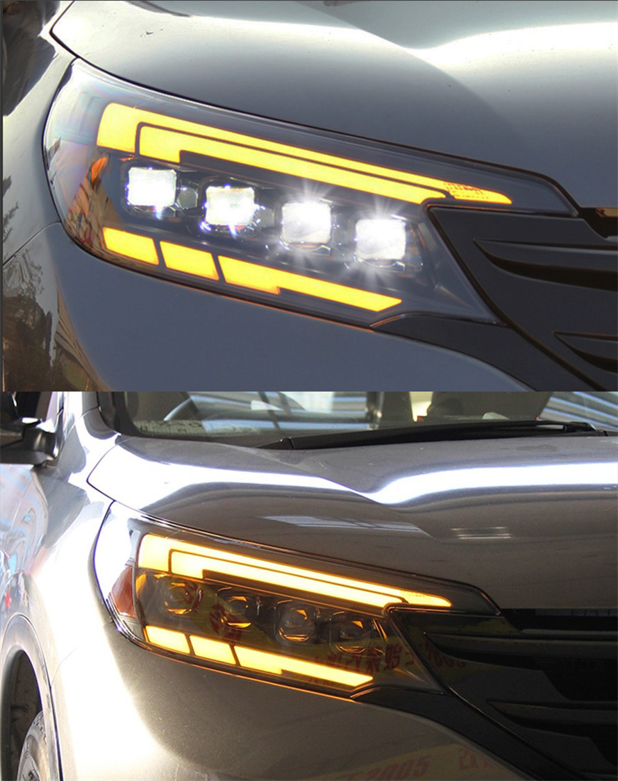 Car Lights For CRV 2012-2014 CR-V LED Auto Headlight Assembly Upgrade Projector 4 Lens Dynamic Signal Lamp Tool Accessories