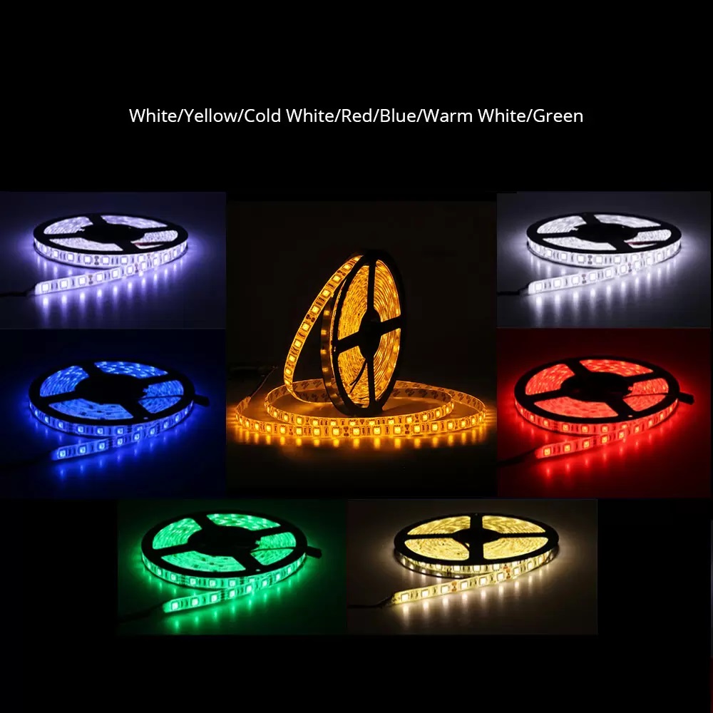 5V 12V 24V LED Light Strip TV Backlight Waterproof SMD 5050 5M 60Leds/M Warm White RGB LED Strip Light For Room Bedroom