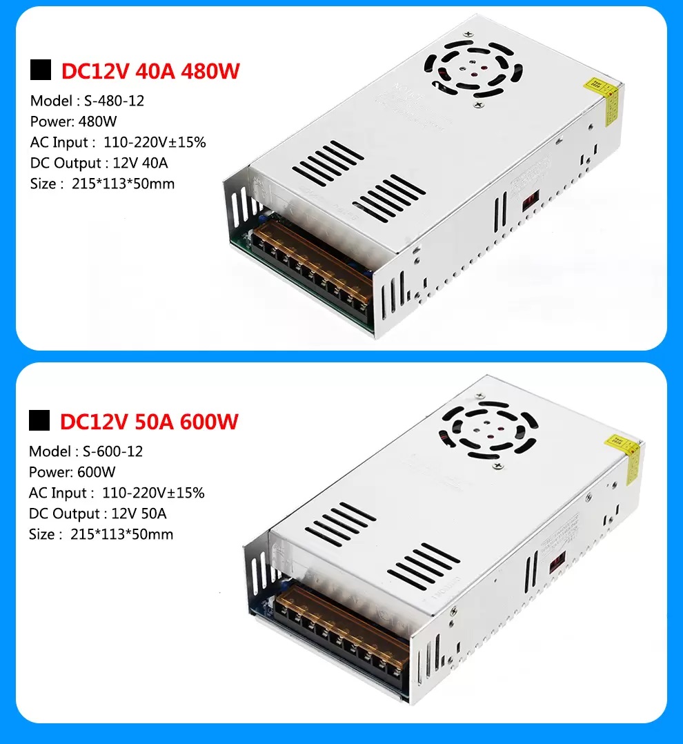 Lighting Transformers AC110V 220V to DC12V Power Supply Adapter 1A 3A 5A 8A 10A 15A 20A 25A 30A 40A 50A LED Strip Switch Driver