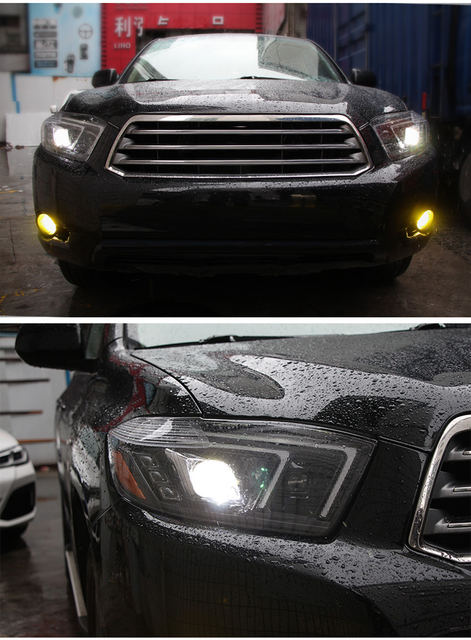 Auto Headlight Assembly For Highlander 2009-2011 Kluger LED Light Source High Beam Lens Dynamic Signal Lamp