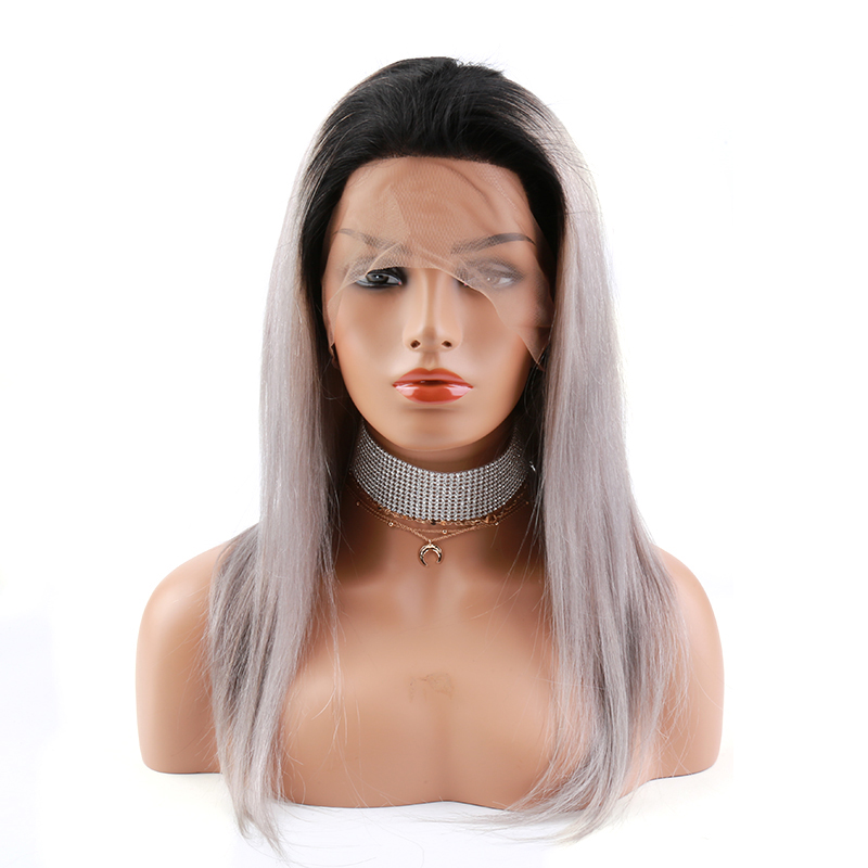 Full Lace Wigs Human Hair Colored Wig With Dark Root 1b Pink 99J Purple Burgundy Wine Red Grey Silky Straight Transparent Wigs 12-24 inch Bella Hair L