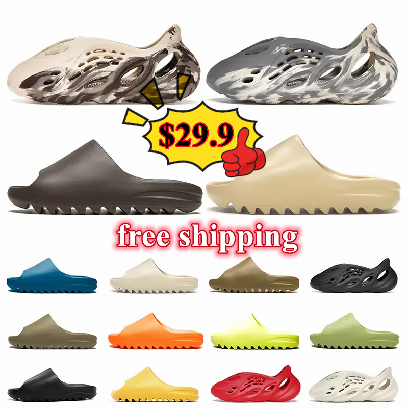 Slides Slippers sandals Sneakers Shoes Graffiti Bone White Resin Desert Sand Rubber Summer Flat Men Women Designer Beach fashion Trainers without box